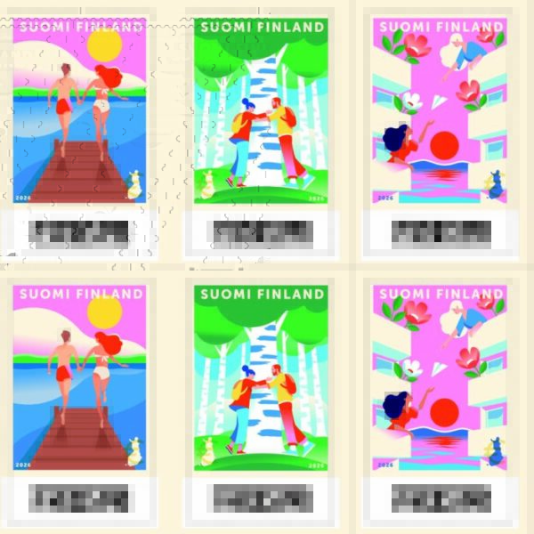 100-летний юбилей гостелерадио, День святого Валентина на первых в 2026 году почтовых марках Финляндии